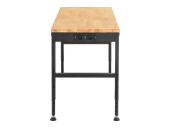 Mesa De Centro* Mesa de Trabalho Ajustável SucceBuy, 122x61x97 cm, com Tomada de Corrente, para Escritório, Casa, Garagem Castanho