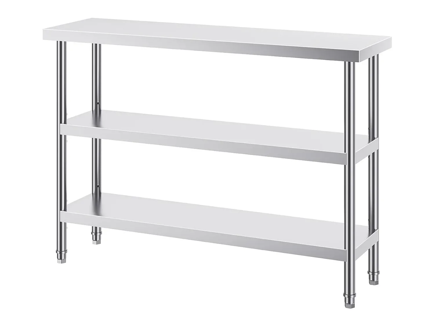 New Mesa de Trabalho Cozinha SucceBuy 35,6x121,9 cm, Mesa de Trabalho de Cozinha Comercial em Aço Inoxidável Prateado