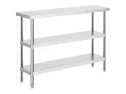 New Mesa de Trabalho Cozinha SucceBuy 35,6x121,9 cm, Mesa de Trabalho de Cozinha Comercial em Aço Inoxidável Prateado