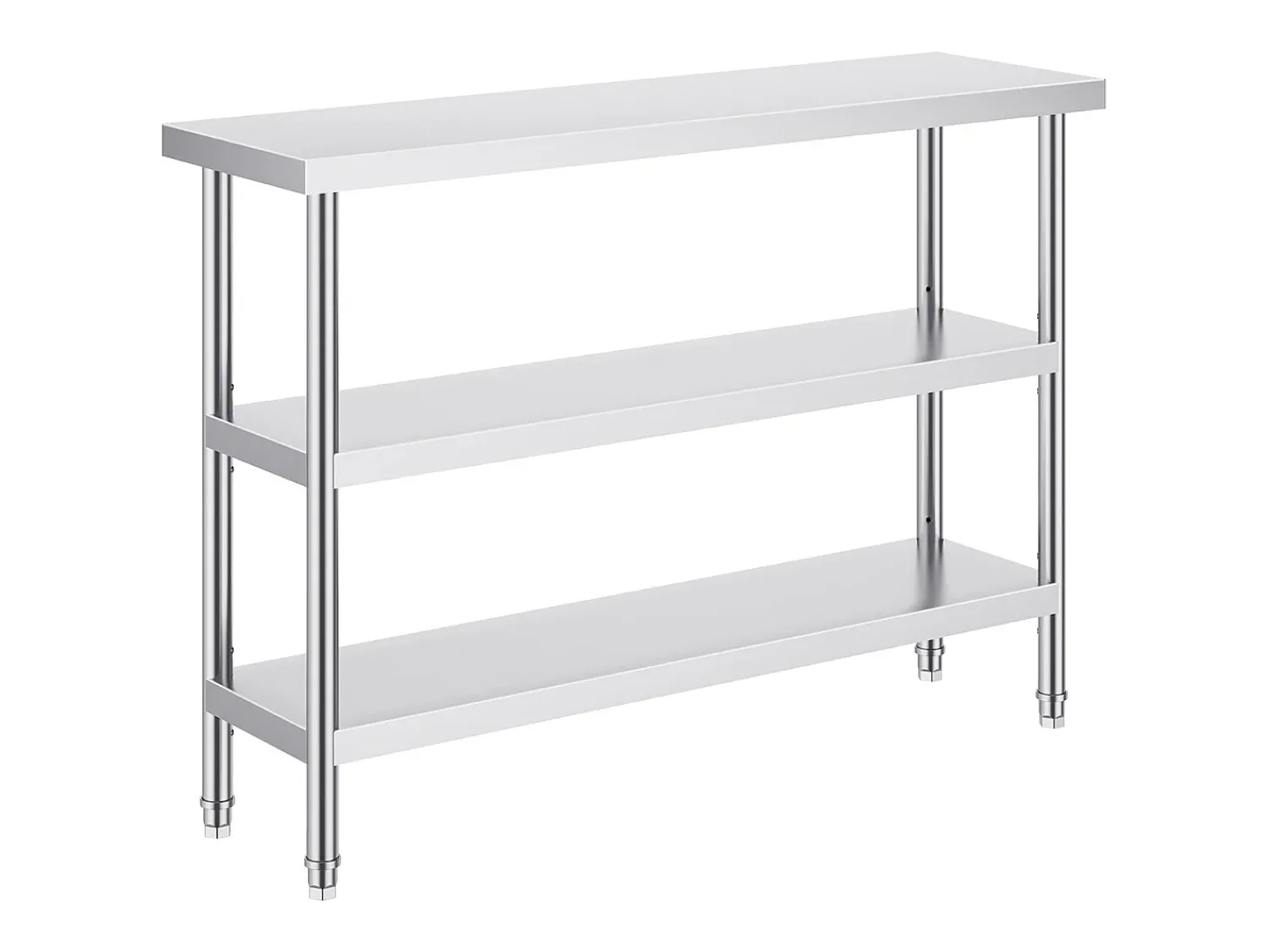 New Mesa de Trabalho Cozinha SucceBuy 35,6x121,9 cm, Mesa de Trabalho de Cozinha Comercial em Aço Inoxidável Prateado