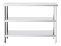 New Mesa de Trabalho Cozinha SucceBuy 35,6x121,9 cm, Mesa de Trabalho de Cozinha Comercial em Aço Inoxidável Prateado