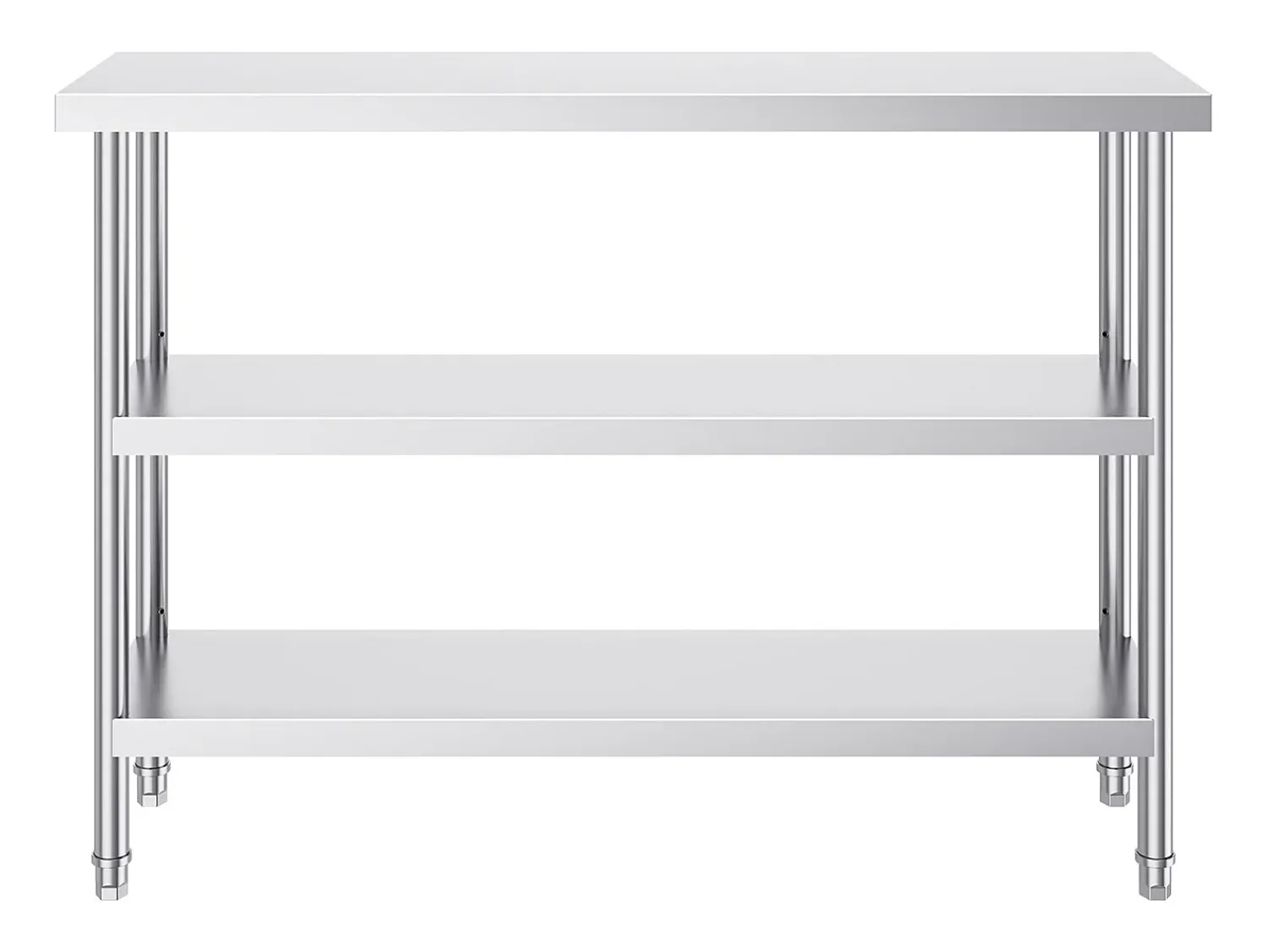New Mesa de Trabalho Cozinha SucceBuy 35,6x121,9 cm, Mesa de Trabalho de Cozinha Comercial em Aço Inoxidável Prateado