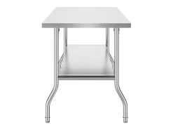 Móvel De Arrumação| Mesa de Trabalho Cozinha SucceBuy, 122 x 76,2 cm, Mesa de Preparação Comercial Plegável, para Cozinha em Casa, Restaurante, Garagem Prateado