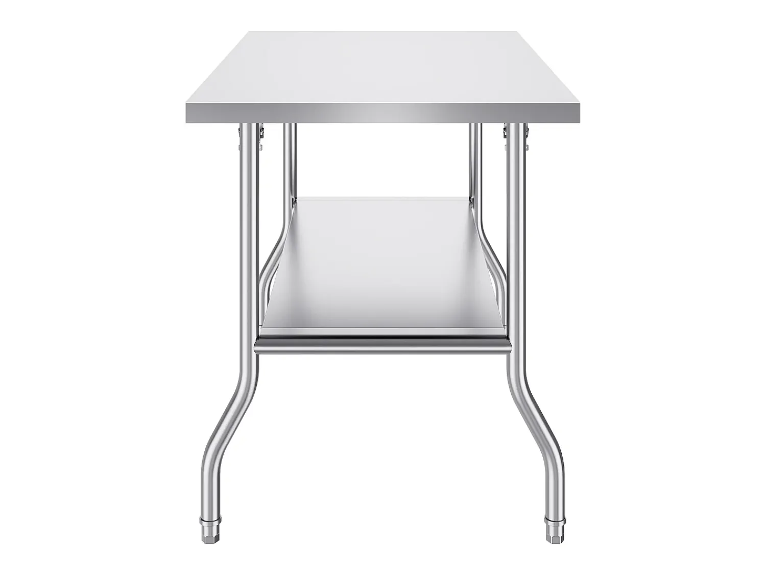 Móvel De Arrumação| Mesa de Trabalho Cozinha SucceBuy, 122 x 76,2 cm, Mesa de Preparação Comercial Plegável, para Cozinha em Casa, Restaurante, Garagem Prateado