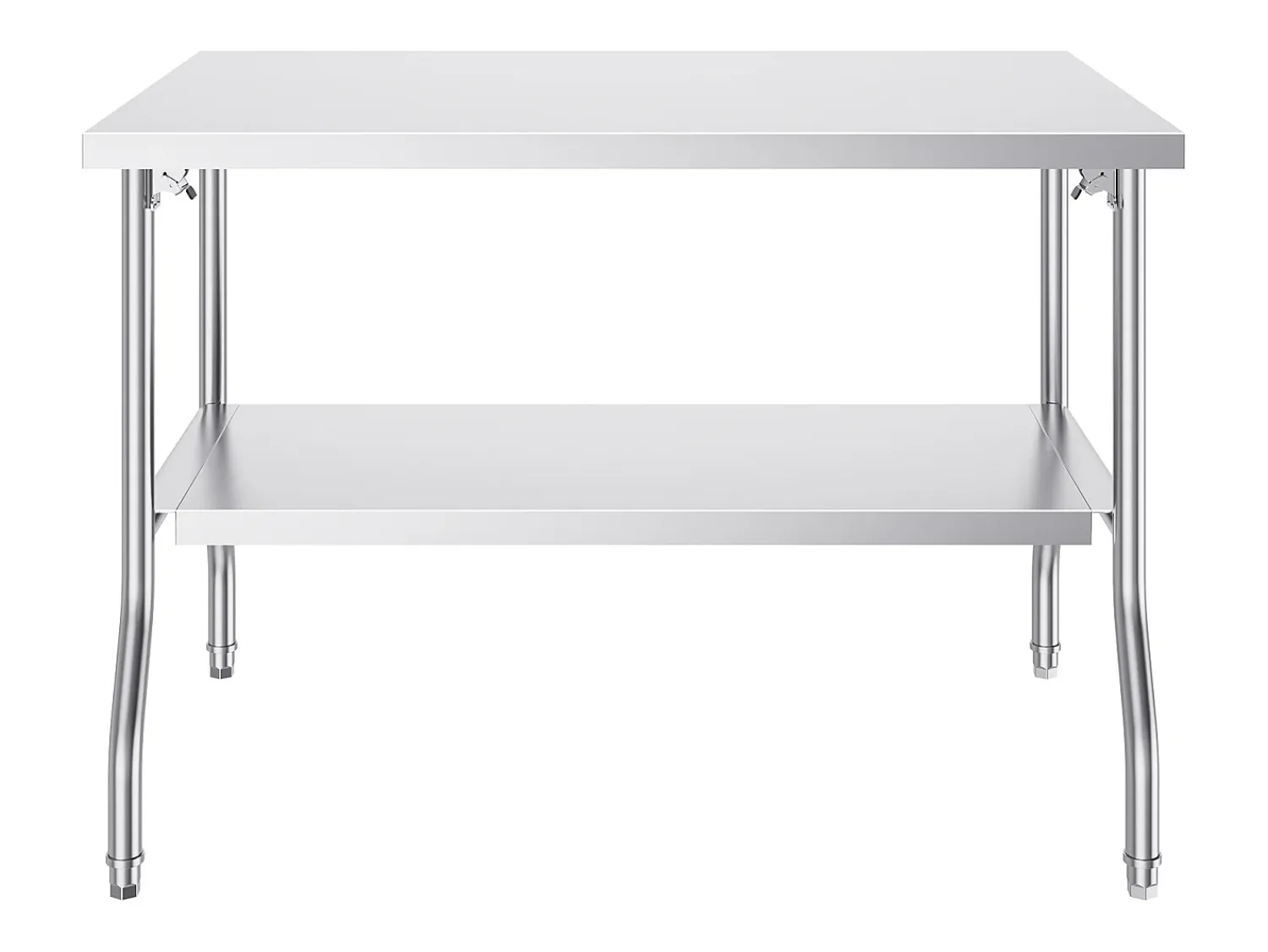 Móvel De Arrumação| Mesa de Trabalho Cozinha SucceBuy, 122 x 76,2 cm, Mesa de Preparação Comercial Plegável, para Cozinha em Casa, Restaurante, Garagem Prateado