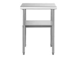 Mesa de Trabalho de Aço Inox SucceBuy, 61 x 61 x 85 cm, Mesa de Preparação de Alimentos Comercial com Rodas^ Móvel De Arrumação