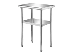 Mesa De Apoio* Mesa de Trabalho de Aço Inox SucceBuy, 61 x 46 x 91 cm, Mesa de Preparação de Alimentos Comercial Prateado