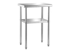 Mesa De Apoio* Mesa de Trabalho de Aço Inox SucceBuy, 61 x 46 x 91 cm, Mesa de Preparação de Alimentos Comercial Prateado