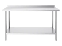 Mesa de Trabalho de Cozinha SucceBuy, Mesa de Trabalho em Aço Inoxidável 60.96x152.4 cm, Comercial^ Móvel De Arrumação