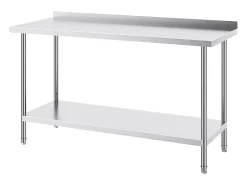 Mesa de Trabalho de Cozinha SucceBuy, Mesa de Trabalho em Aço Inoxidável 60.96x152.4 cm, Comercial^ Móvel De Arrumação