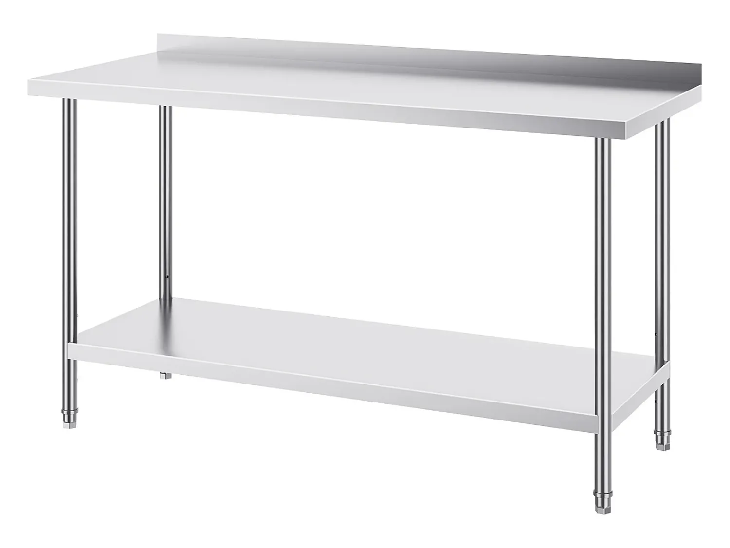Mesa de Trabalho de Cozinha SucceBuy, Mesa de Trabalho em Aço Inoxidável 60.96x152.4 cm, Comercial^ Móvel De Arrumação