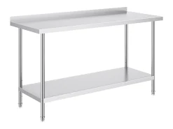 Mesa de Trabalho de Cozinha SucceBuy, Mesa de Trabalho em Aço Inoxidável 60.96x152.4 cm, Comercial^ Móvel De Arrumação
