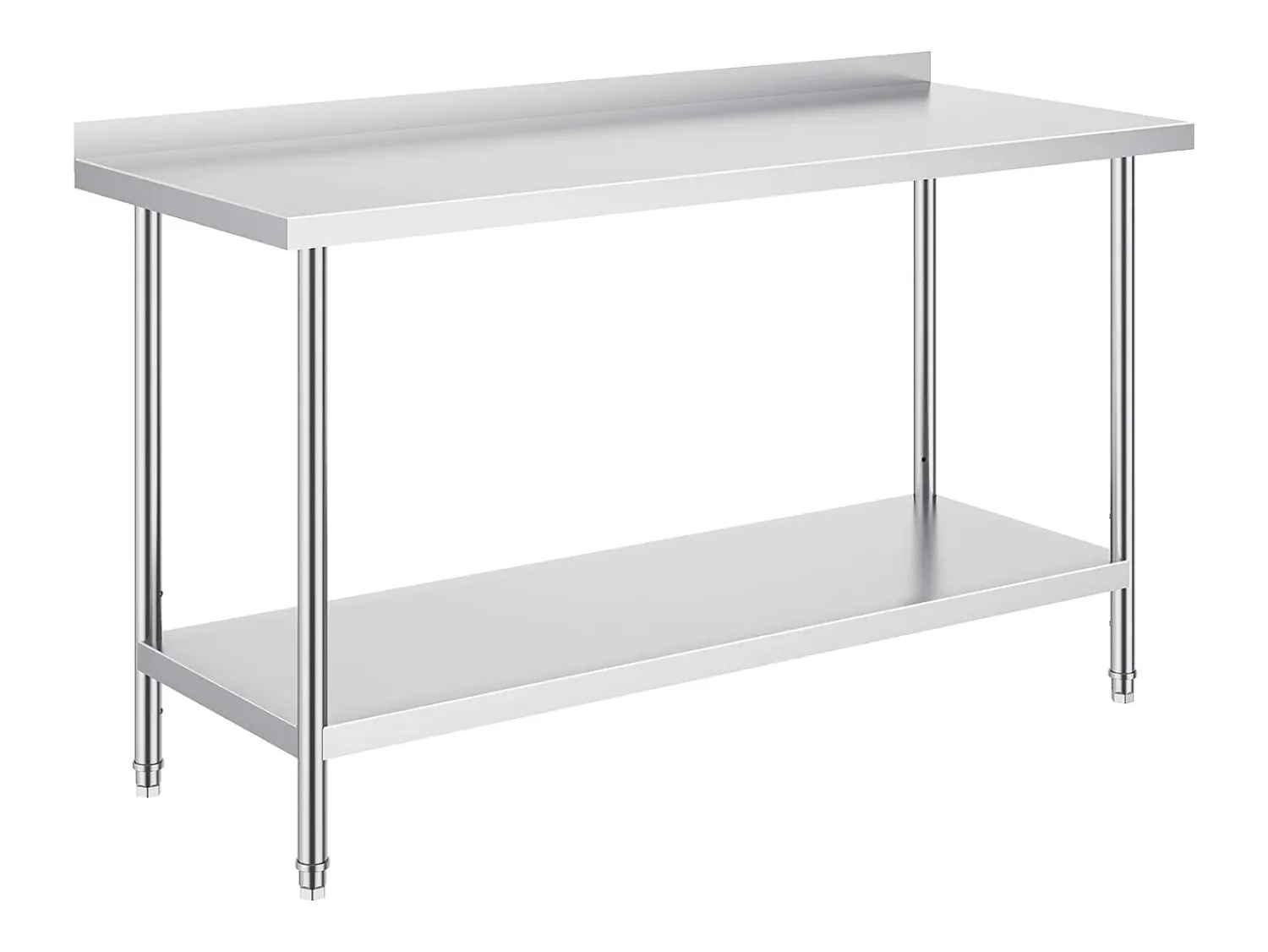 Mesa de Trabalho de Cozinha SucceBuy, Mesa de Trabalho em Aço Inoxidável 60.96x152.4 cm, Comercial^ Móvel De Arrumação