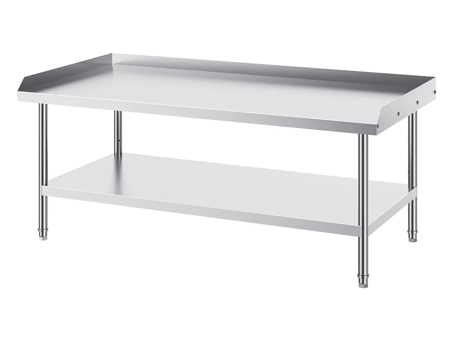 Móvel De Arrumação| Mesa de Trabalho de Cozinha SucceBuy 76x152 cm para Preparação Comercial de Alimentos para Restaurante Prateado