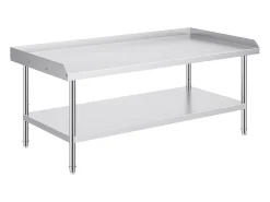 Móvel De Arrumação| Mesa de Trabalho de Cozinha SucceBuy 76x152 cm para Preparação Comercial de Alimentos para Restaurante Prateado