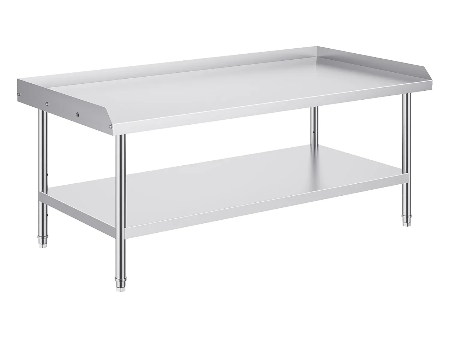 Móvel De Arrumação| Mesa de Trabalho de Cozinha SucceBuy 76x152 cm para Preparação Comercial de Alimentos para Restaurante Prateado