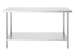 Mesa de Trabalho de Cozinha SucceBuy 61 x 152 x 86 cm, Posto de Trabalho Alimentar Comercial^ Móvel De Arrumação