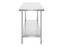 Mesa de Trabalho de Cozinha SucceBuy 61 x 152 x 86 cm, Posto de Trabalho Alimentar Comercial^ Móvel De Arrumação