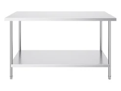 Mesa de Trabalho de Cozinha SucceBuy 76.2x152.4x86.36 cm, Posto de Trabalho Alimentar Comercial^ Móvel De Arrumação