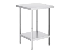 Móvel De Arrumação| Mesa de Trabalho de Cozinha SucceBuy 60.96x60.96x86.36 cm, Posto de Trabalho Alimentar Comercial Prateado
