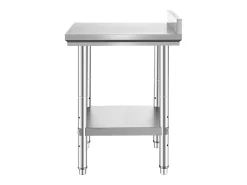 Clearance Mesa de Trabalho de Cozinha em Aço Inoxidável SucceBuy, Mesa de Preparação de Alimentos 60.96x60.96 cm Prateado