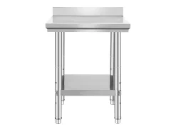 Clearance Mesa de Trabalho de Cozinha em Aço Inoxidável SucceBuy, Mesa de Preparação de Alimentos 60.96x60.96 cm Prateado