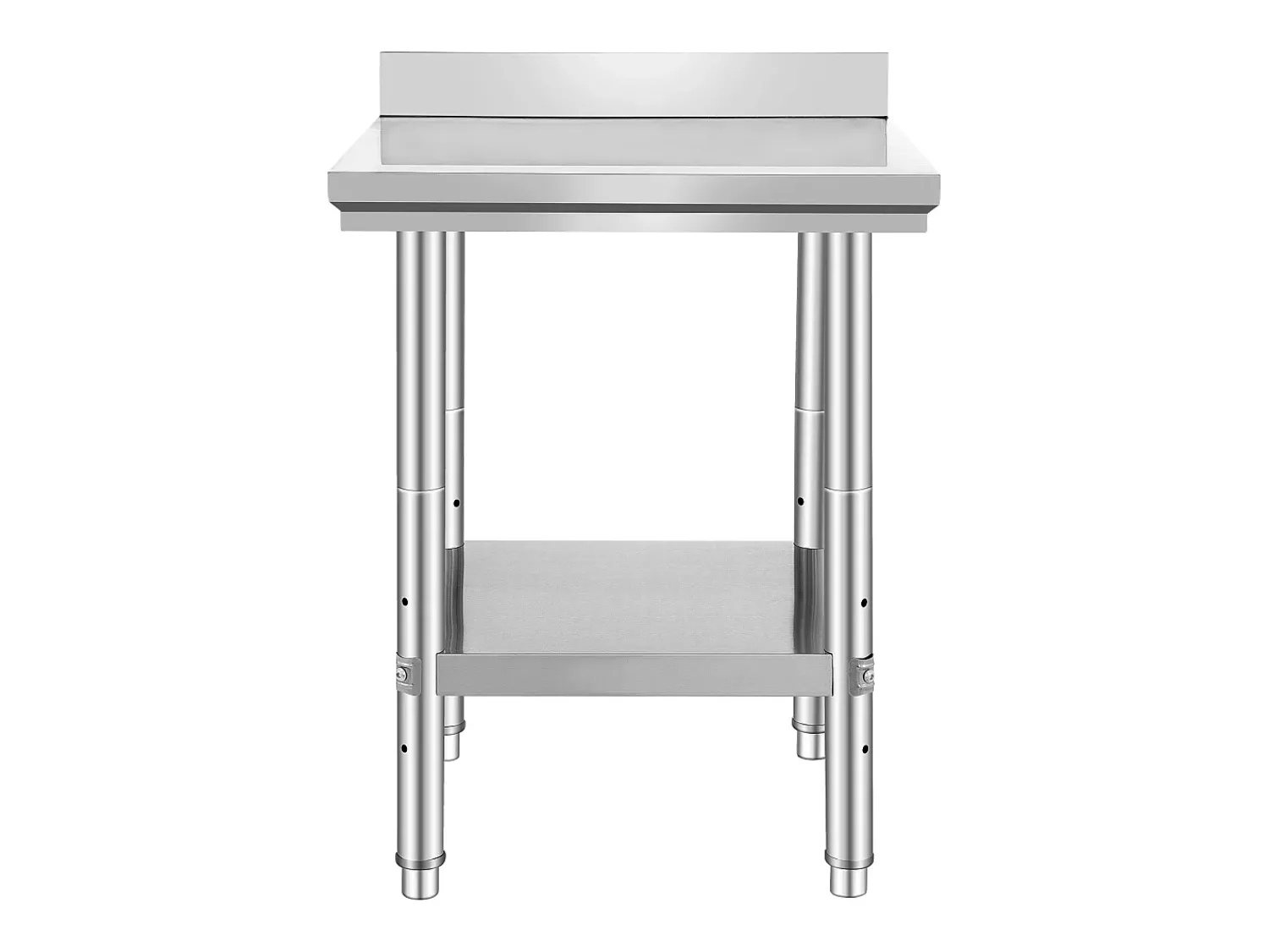 Clearance Mesa de Trabalho de Cozinha em Aço Inoxidável SucceBuy, Mesa de Preparação de Alimentos 60.96x60.96 cm Prateado