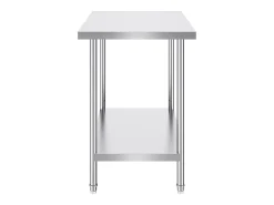 Mesa de Trabalho de Cozinha SucceBuy 60.96x91.44x86.36 cm, Mesa de Preparação de Trabalho em Aço Inoxidável^ Móvel De Arrumação