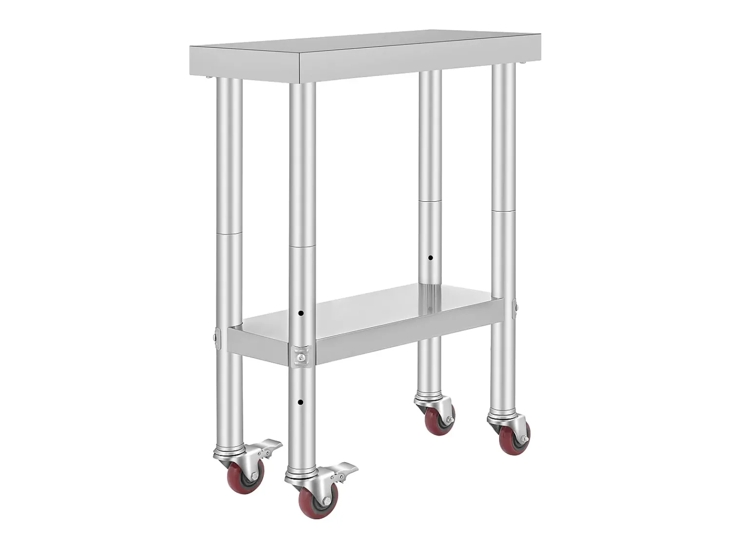 Móvel De Arrumação* Mesa de Trabalho de Cozinha SucceBuy 30.48x60.96 cm | Mesa de Preparação Comercial com 4 Rodas Prateado