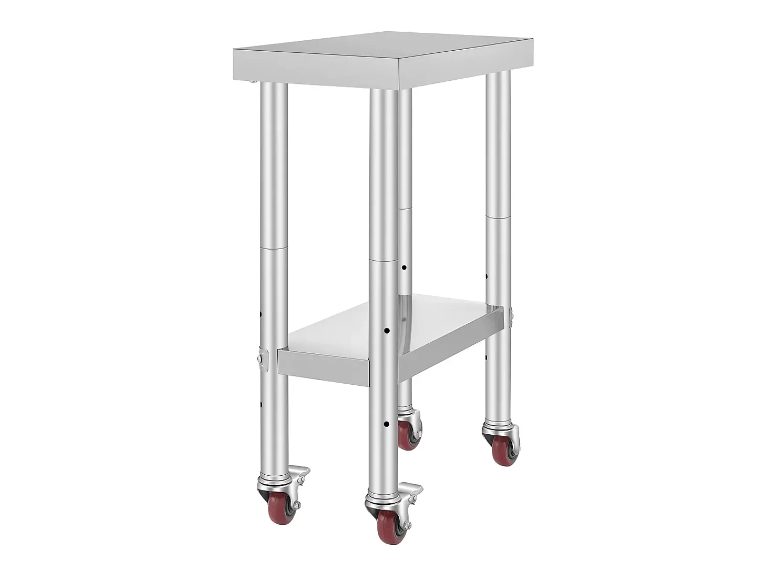 Móvel De Arrumação* Mesa de Trabalho de Cozinha SucceBuy 30.48x60.96 cm | Mesa de Preparação Comercial com 4 Rodas Prateado