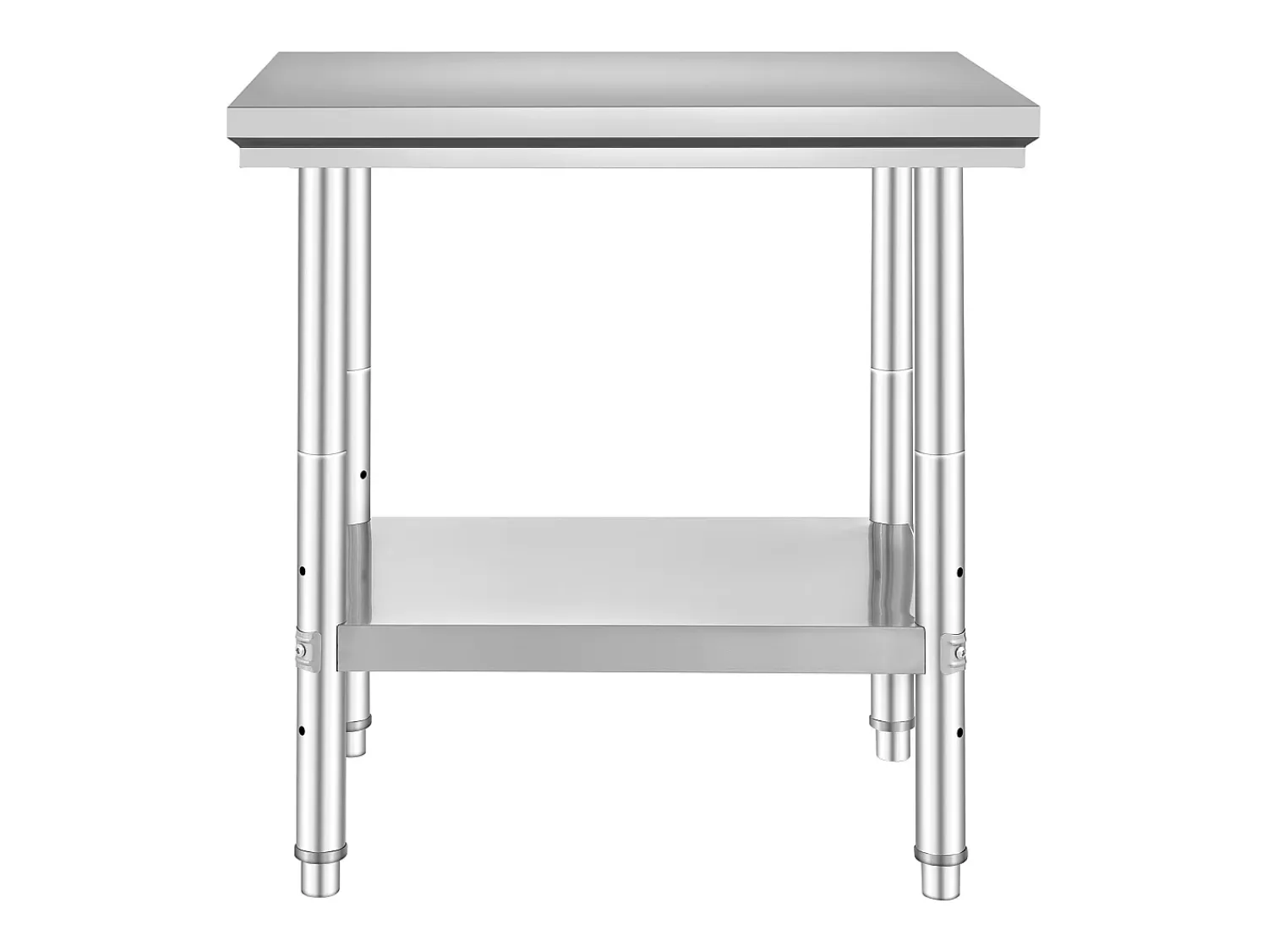 Mesa de Trabalho em Aço Inoxidável 60x76x80 cm, 2 Andares, para Preparação de Cozinha de Alimentos e Refeições, Hotéis, Escritórios, Hospitais^ Móvel De Arrumação