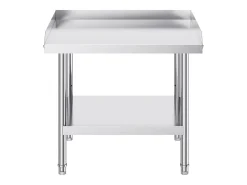 Móvel De Arrumação* Mesa de Trabalho em Aço Inoxidável SucceBuy, 610 x 711 x 660 mm, Mesa de Preparação de Alimentos Comercial para Restaurante Prateado