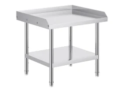 Móvel De Arrumação* Mesa de Trabalho em Aço Inoxidável SucceBuy, 610 x 711 x 660 mm, Mesa de Preparação de Alimentos Comercial para Restaurante Prateado