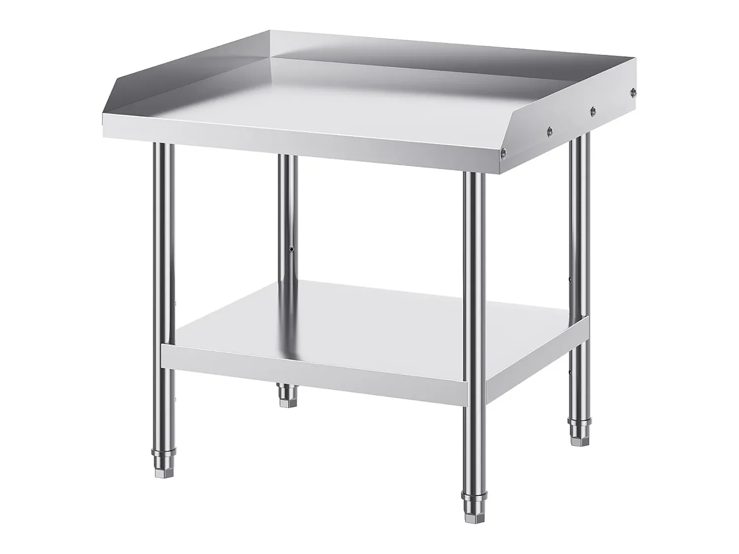 Móvel De Arrumação* Mesa de Trabalho em Aço Inoxidável SucceBuy, 610 x 711 x 660 mm, Mesa de Preparação de Alimentos Comercial para Restaurante Prateado
