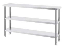 Móvel De Arrumação| Mesa de Trabalho em Aço Inoxidável SucceBuy, 356 x 1524 x 864 mm, Mesa Comercial de Preparação para Cozinhas Prateado