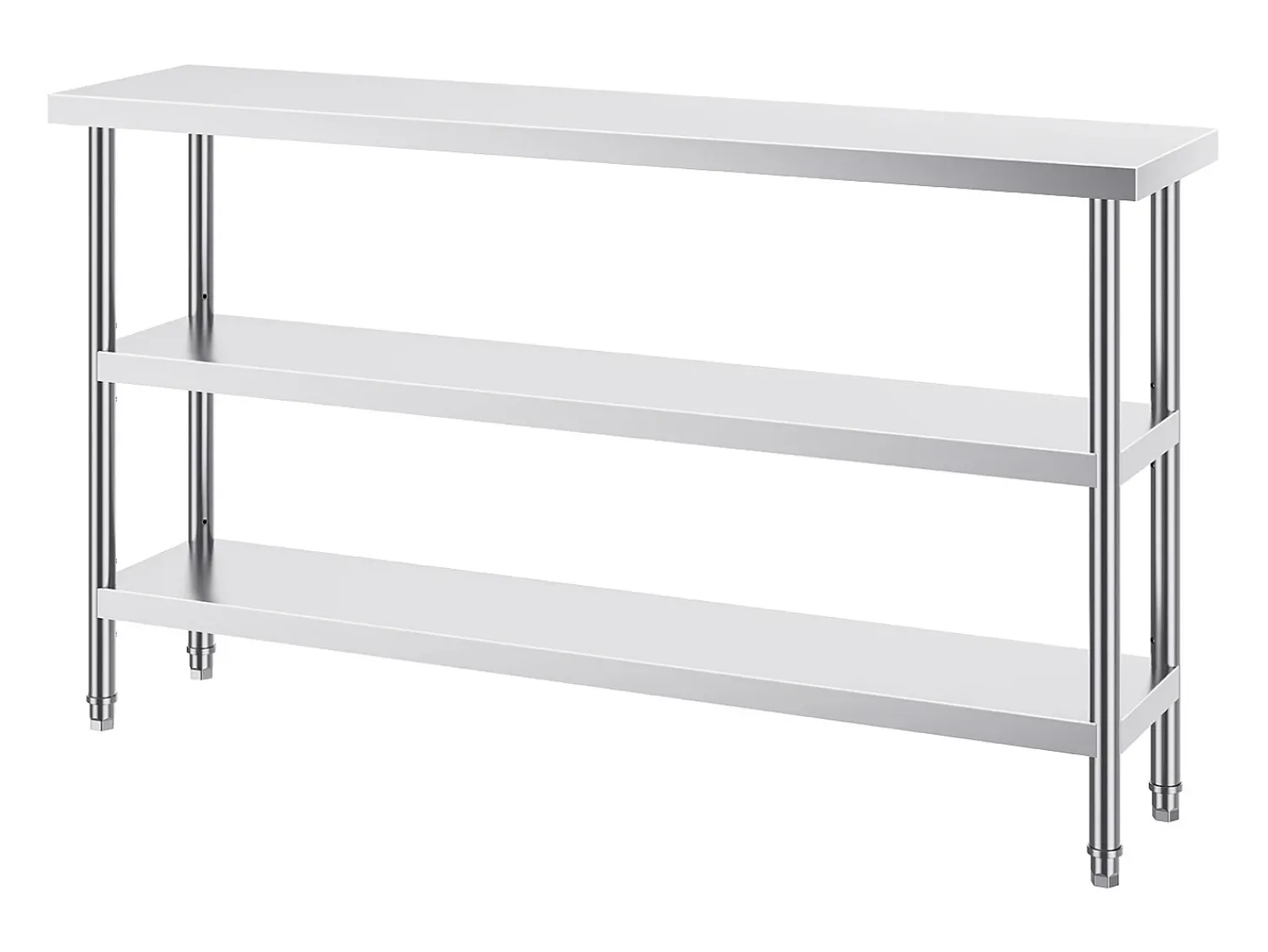 Móvel De Arrumação| Mesa de Trabalho em Aço Inoxidável SucceBuy, 356 x 1524 x 864 mm, Mesa Comercial de Preparação para Cozinhas Prateado