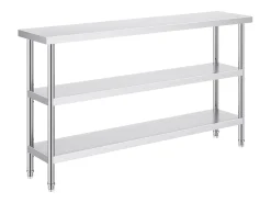Móvel De Arrumação| Mesa de Trabalho em Aço Inoxidável SucceBuy, 356 x 1524 x 864 mm, Mesa Comercial de Preparação para Cozinhas Prateado