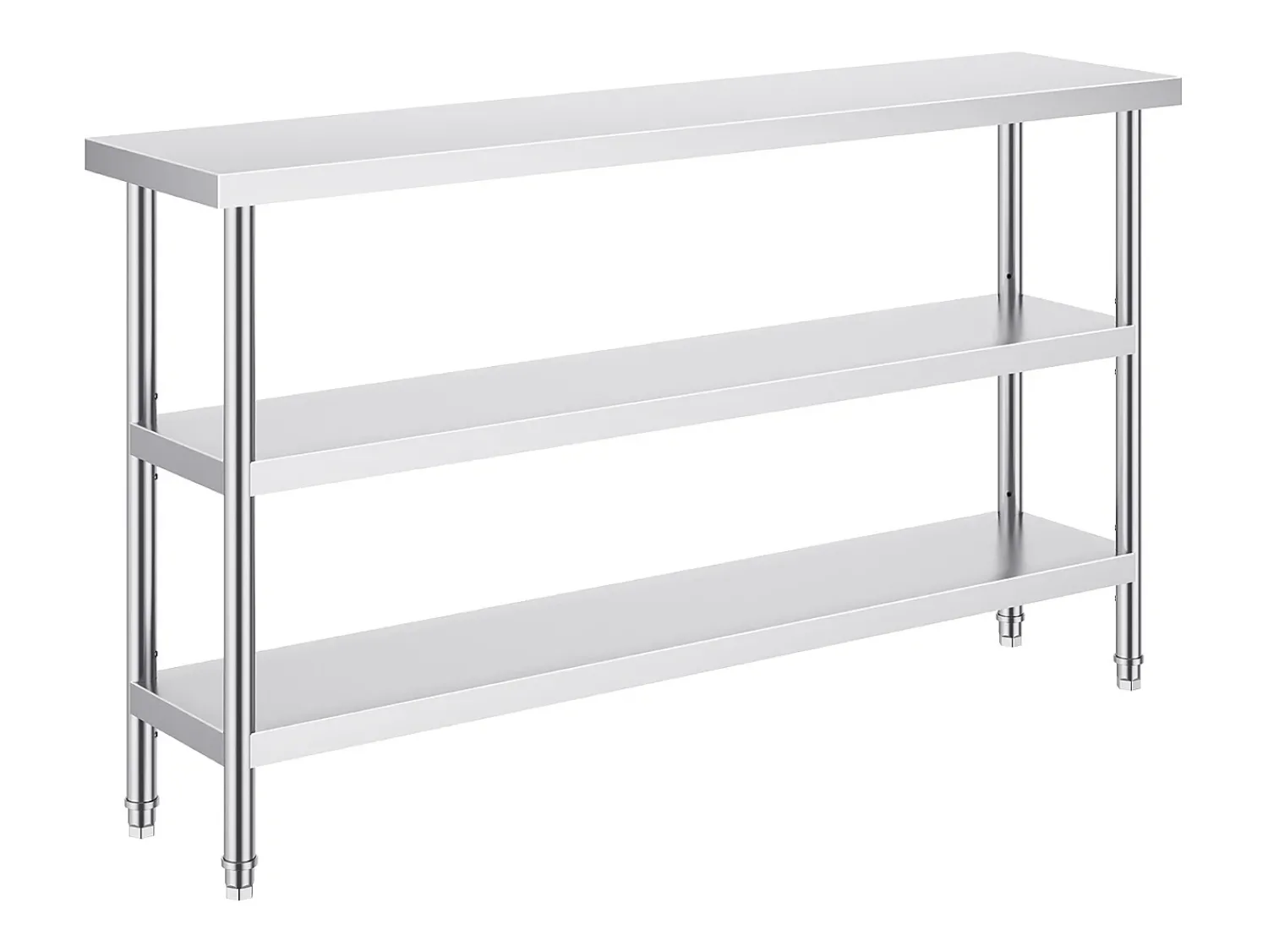 Móvel De Arrumação| Mesa de Trabalho em Aço Inoxidável SucceBuy, 356 x 1524 x 864 mm, Mesa Comercial de Preparação para Cozinhas Prateado