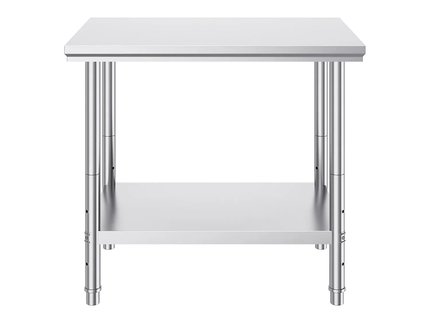 Mesa de Trabalho em Aço Inoxidável 60x90x80 cm, 2 Andares, para Preparação de Cozinha de Alimentos e Refeições, Hotéis, Escritórios, Hospitais^ Móvel De Arrumação