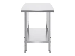 Mesa de Trabalho em Aço Inoxidável 60x90x80 cm, 2 Andares, para Preparação de Cozinha de Alimentos e Refeições, Hotéis, Escritórios, Hospitais^ Móvel De Arrumação