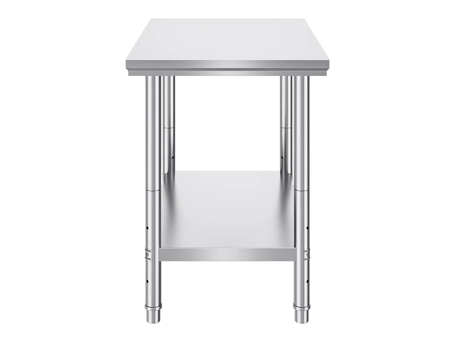Mesa de Trabalho em Aço Inoxidável 60x90x80 cm, 2 Andares, para Preparação de Cozinha de Alimentos e Refeições, Hotéis, Escritórios, Hospitais^ Móvel De Arrumação