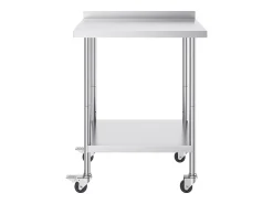 Móvel De Arrumação* Mesa de Trabalho SucceBuy Mesa de Trabalho em Aço Inoxidável 60.96 x 76.2 cm, Mesa de Preparação de Alimentos Comercial com Rodízios Prateado