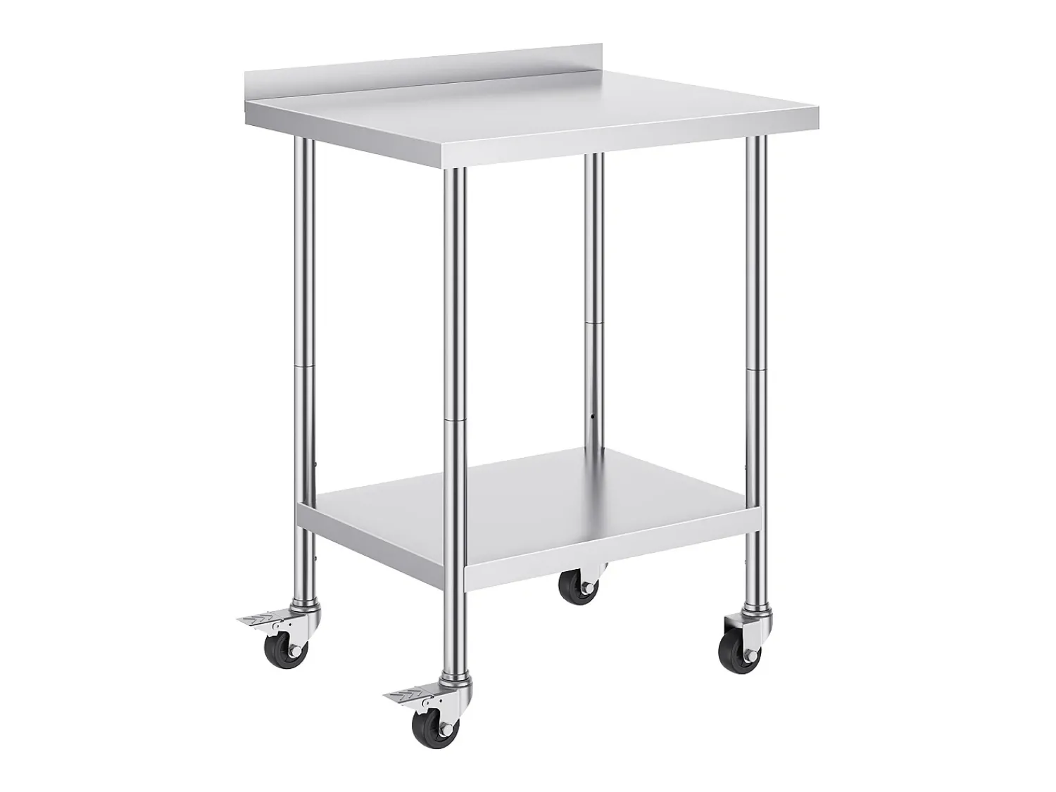 Móvel De Arrumação* Mesa de Trabalho SucceBuy Mesa de Trabalho em Aço Inoxidável 60.96 x 76.2 cm, Mesa de Preparação de Alimentos Comercial com Rodízios Prateado