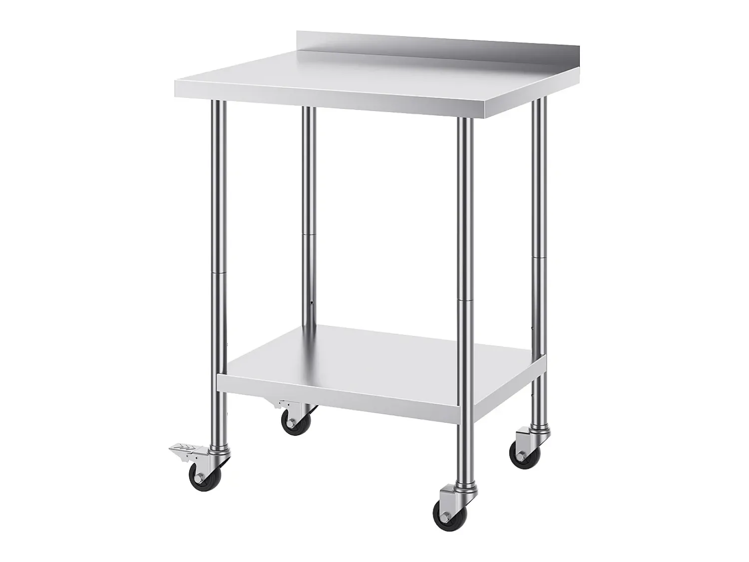 Móvel De Arrumação* Mesa de Trabalho SucceBuy Mesa de Trabalho em Aço Inoxidável 60.96 x 76.2 cm, Mesa de Preparação de Alimentos Comercial com Rodízios Prateado
