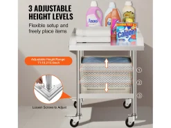 Móvel De Arrumação* Mesa de Trabalho SucceBuy Mesa de Trabalho em Aço Inoxidável 60.96 x 60.96 cm, Mesa de Preparação de Alimentos Comercial para Serviços Pesados Prateado