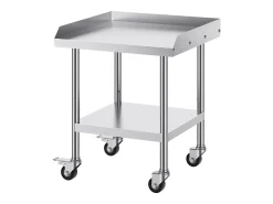 Móvel De Arrumação* Mesa de Trabalho SucceBuy Mesa de Trabalho em Aço Inoxidável 60.96 x 60.96 cm, Mesa de Preparação de Alimentos Comercial para Serviços Pesados Prateado