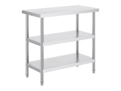 Móvel De Arrumação| Mesa de Trabalho SucceBuy Mesa de Trabalho em Aço Inoxidável 45.7 x 91.4 cm, Mesa de Preparação de Alimentos para Cozinha Comercial Prateado