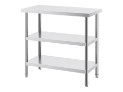 Móvel De Arrumação| Mesa de Trabalho SucceBuy Mesa de Trabalho em Aço Inoxidável 45.7 x 91.4 cm, Mesa de Preparação de Alimentos para Cozinha Comercial Prateado