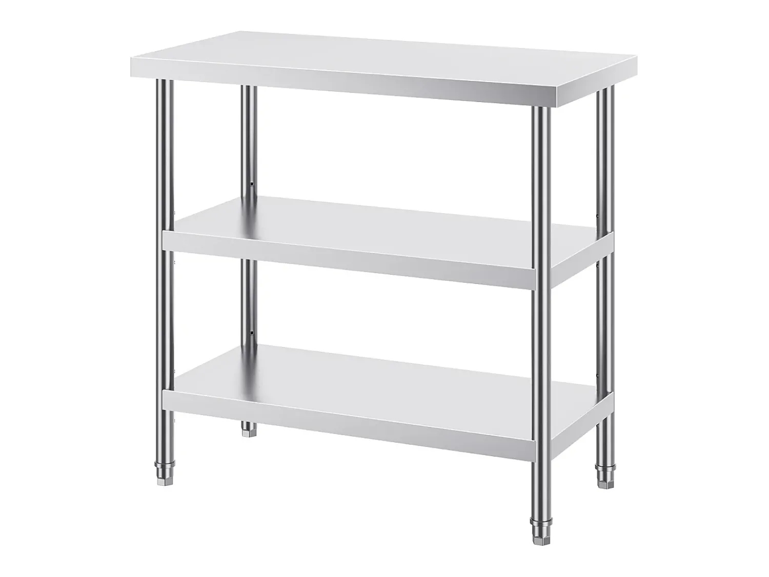 Móvel De Arrumação| Mesa de Trabalho SucceBuy Mesa de Trabalho em Aço Inoxidável 45.7 x 91.4 cm, Mesa de Preparação de Alimentos para Cozinha Comercial Prateado
