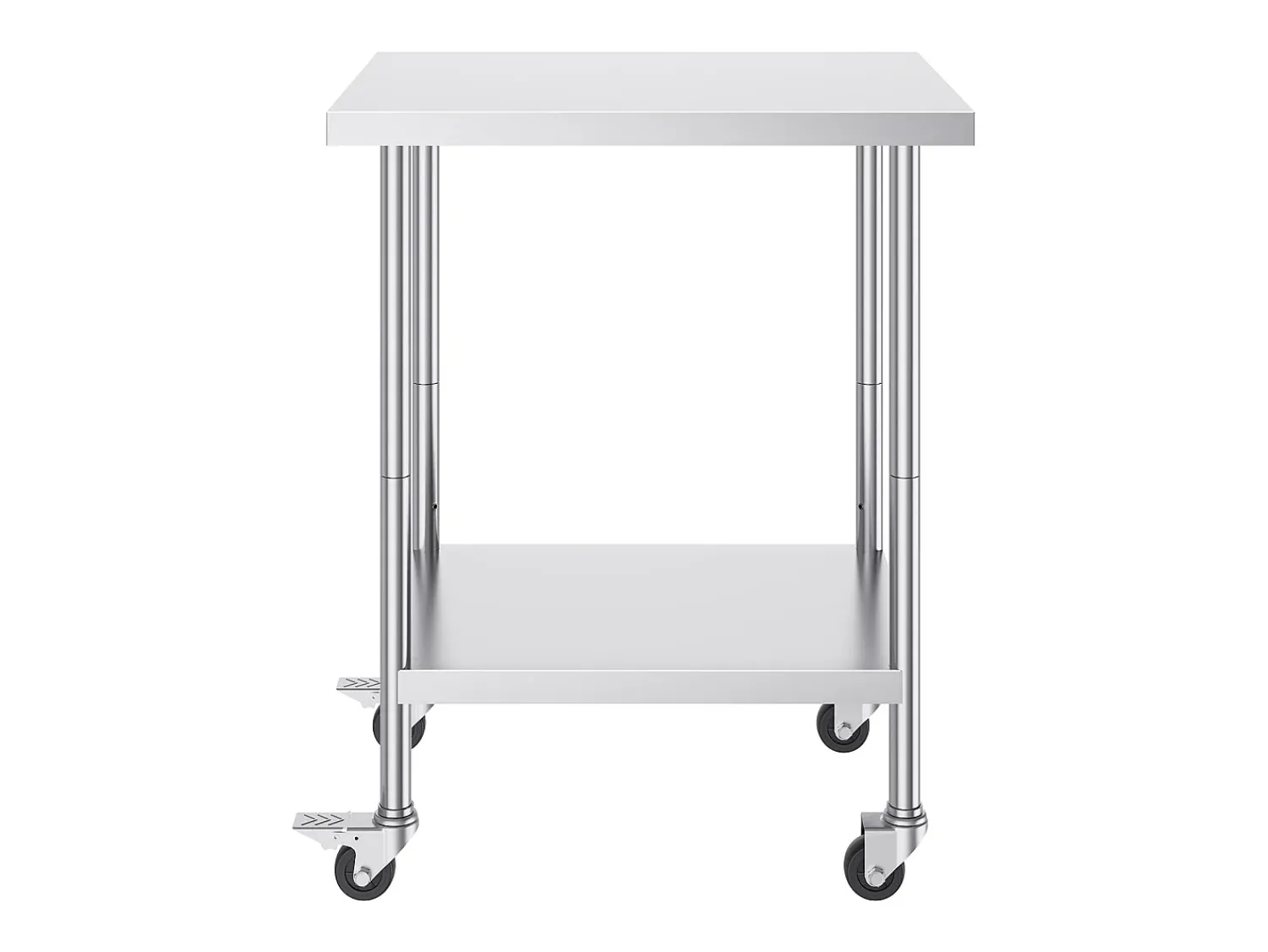 Móvel De Arrumação| Mesa de Trabalho SucceBuy Mesa de Trabalho em Aço Inoxidável 60.96 x 76.2 cm, Mesa de Preparação Comercial com 4 Rodízios Prateado